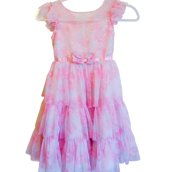 CLEARENCE SALE!!! Jona Michelle Pink 3 Tier Ruffle Dress - Picture 2 of 7